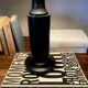 Wooden lamp, braided fabric cable 2M, cotton lampshade.