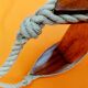 Echelle de bateau vintage bois et cordage