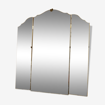 Miroir triptique ancien H103 x L89 cm