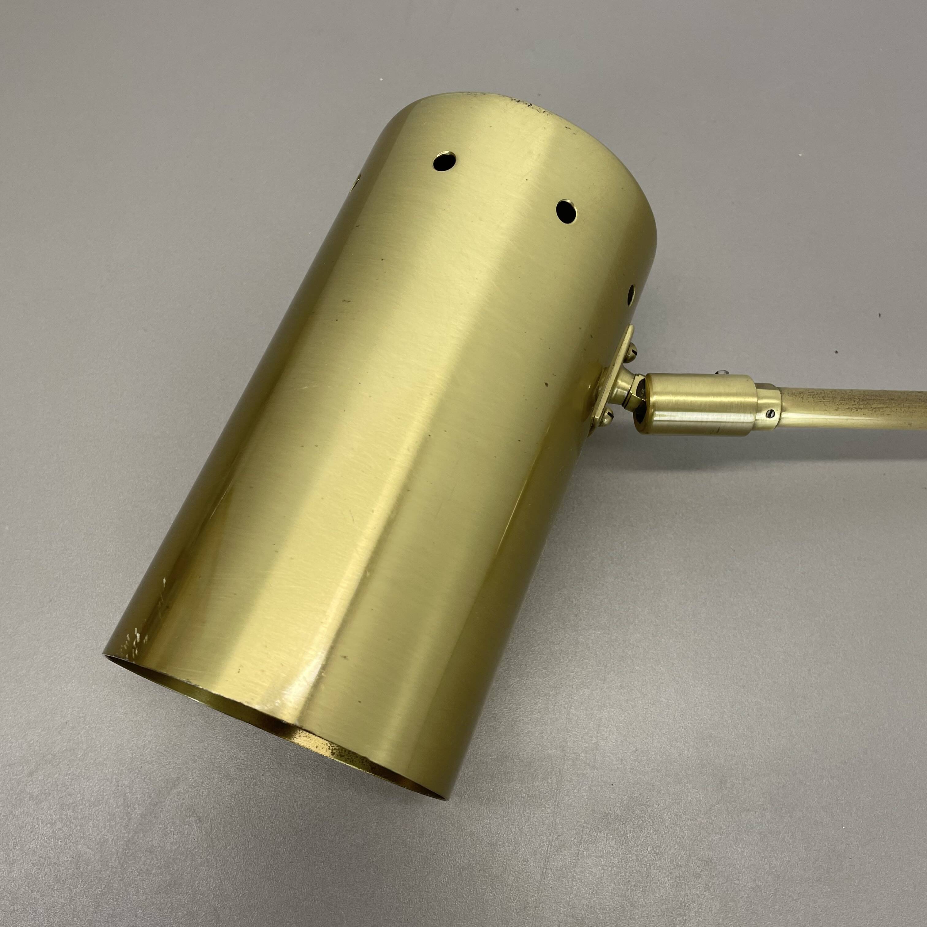 rare adjustable solid Brass Stilnovo Style Theatre spot Wall Light, Italy