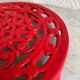 Vintage red Decotec enameled cast iron trivet