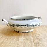 19th century "opaque Gien" iron clay tureen