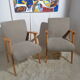 Pair of vintage Scandinavian armchairs from the 60s light wood