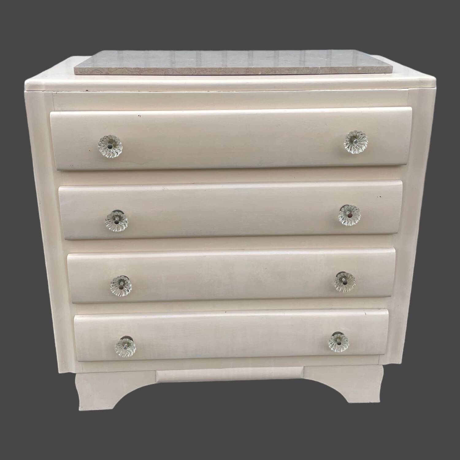 Art Deco chest of drawers with moustache feet, 1930