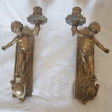 Pair of candlesticks in bronze