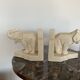 Pair of cracked earthenware bookends. ART DECO