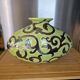 Vintage ceramic pebble vase green & black 35 cm