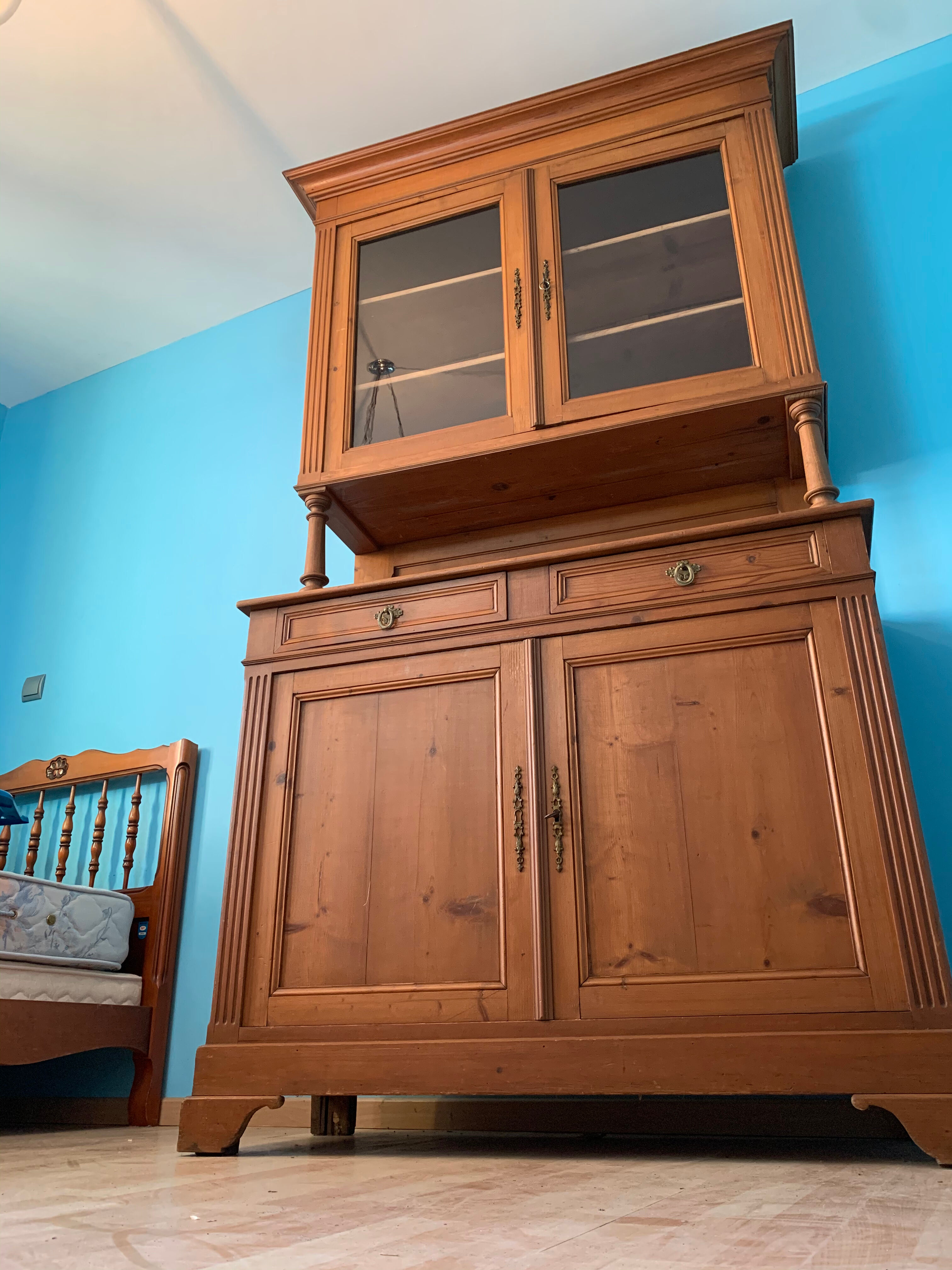Natural wood sideboard