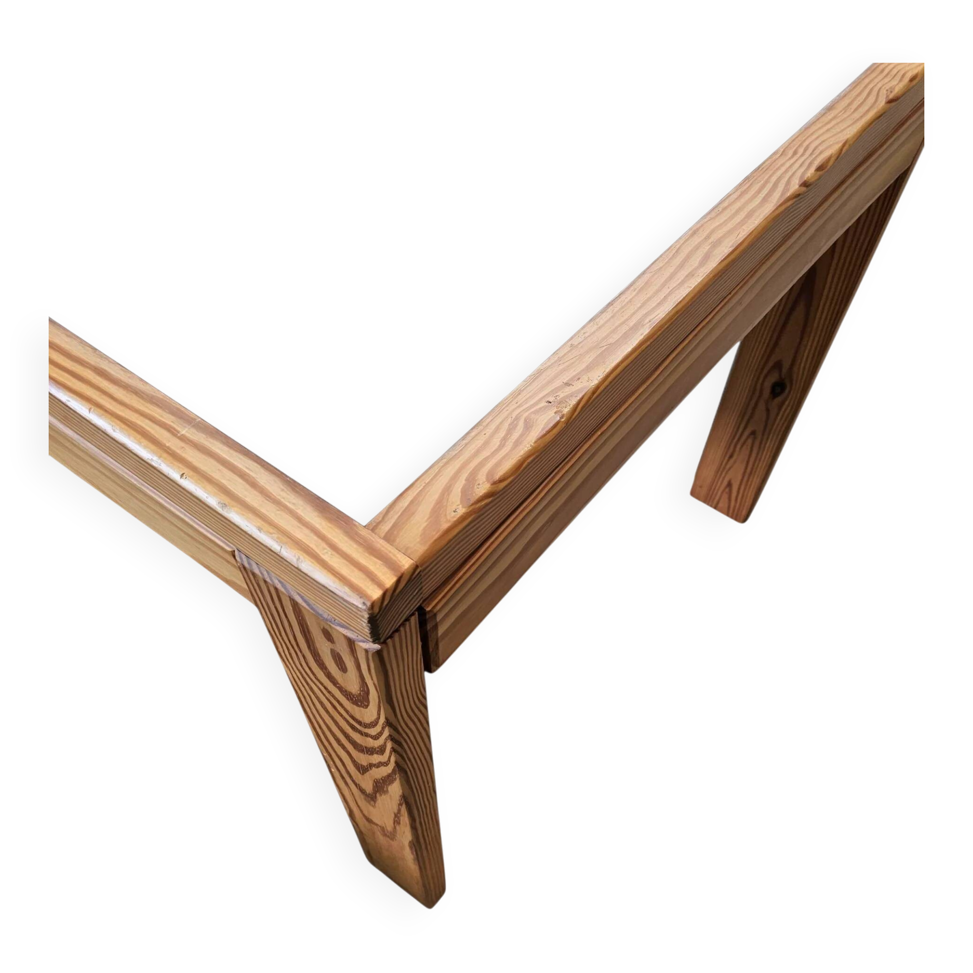 Pine wood dining table / formica top / 1970s