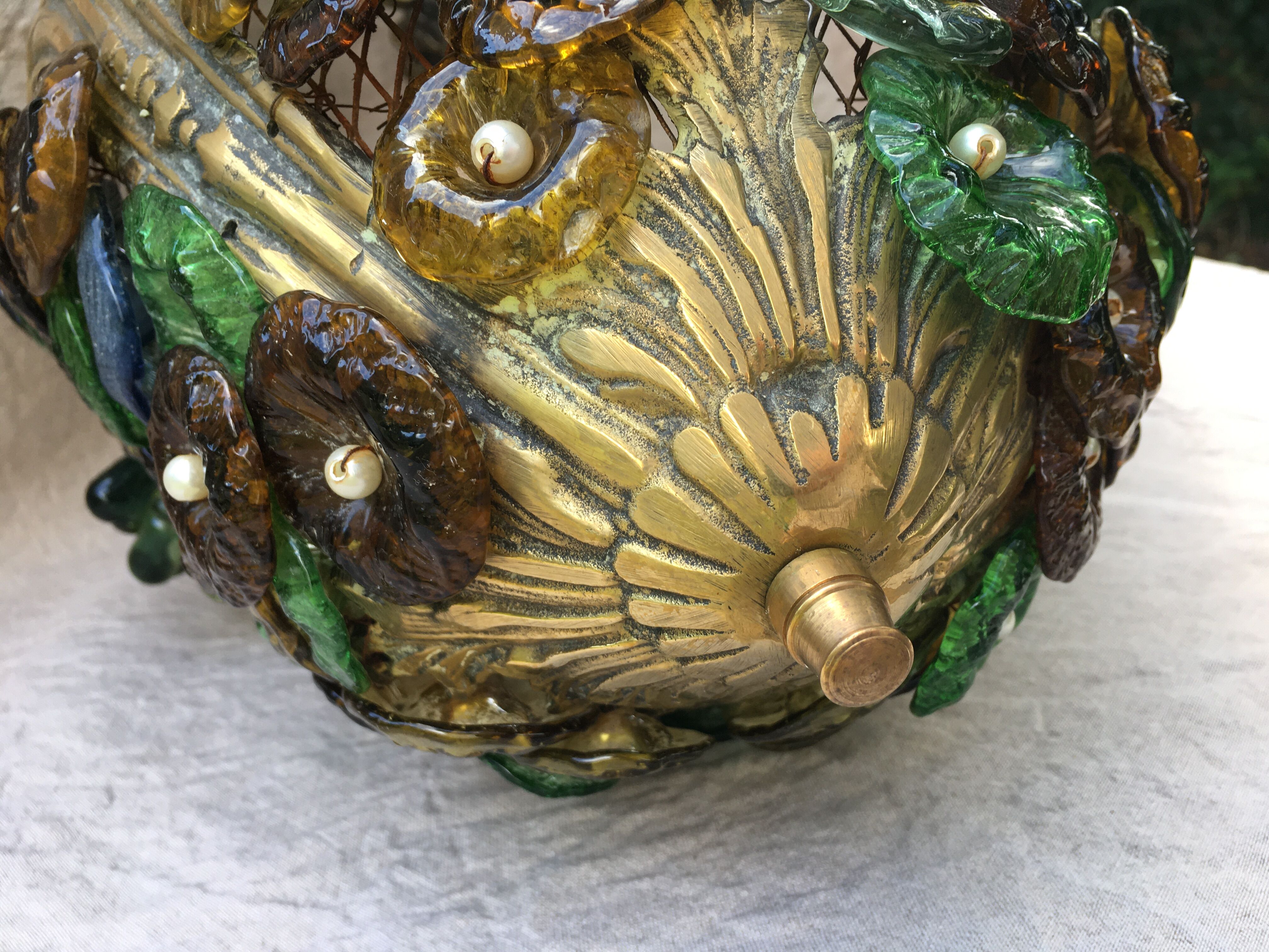 Lustre grappes de raisin Murano