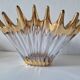 Large vintage crystal bowl from BAYEL with golden tips.