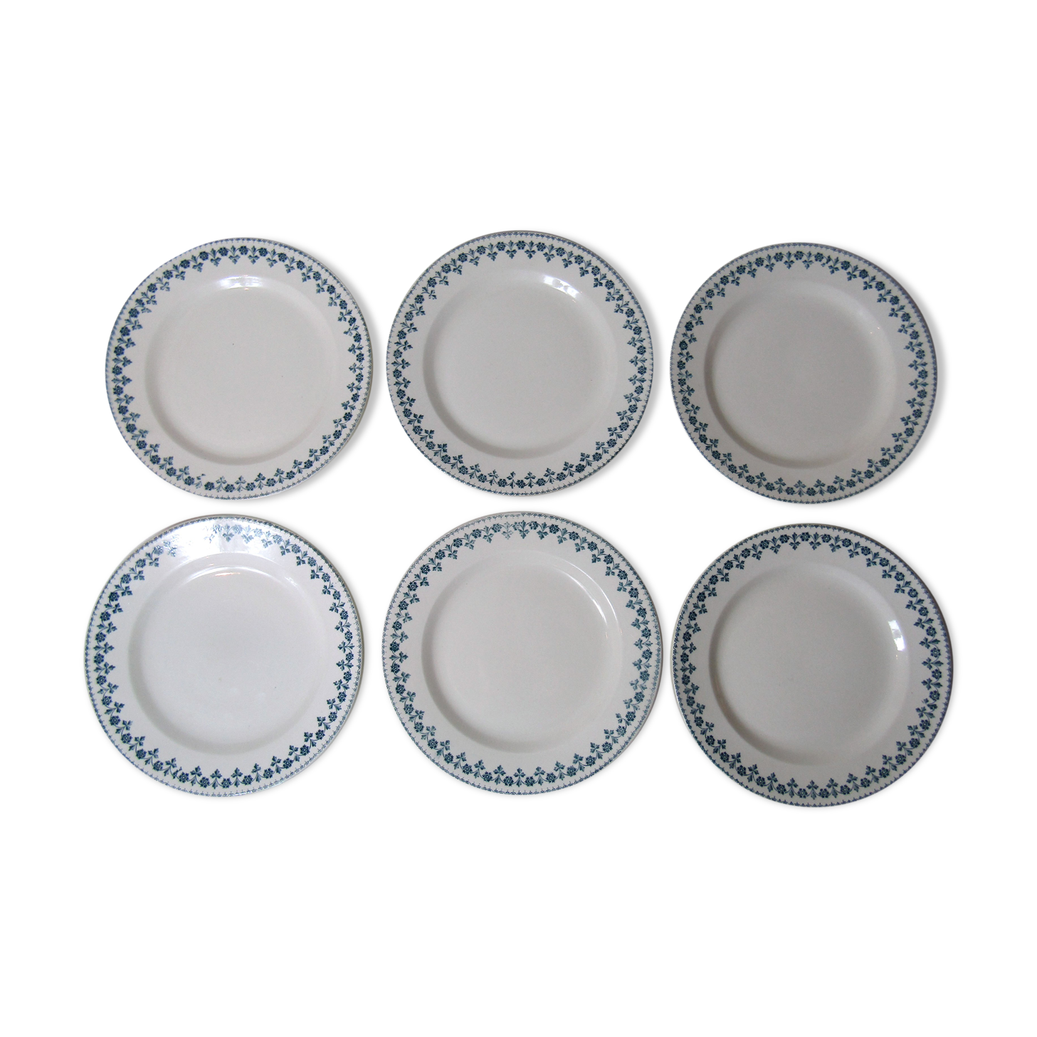 6 assiettes plates Terre de Fer modèle Barbeaux