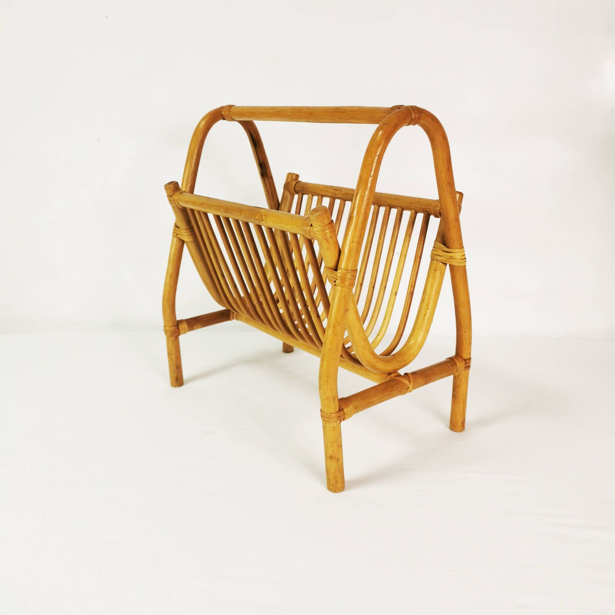 Mid Century Bamboo Newspaper Holder, Germany, 1960s