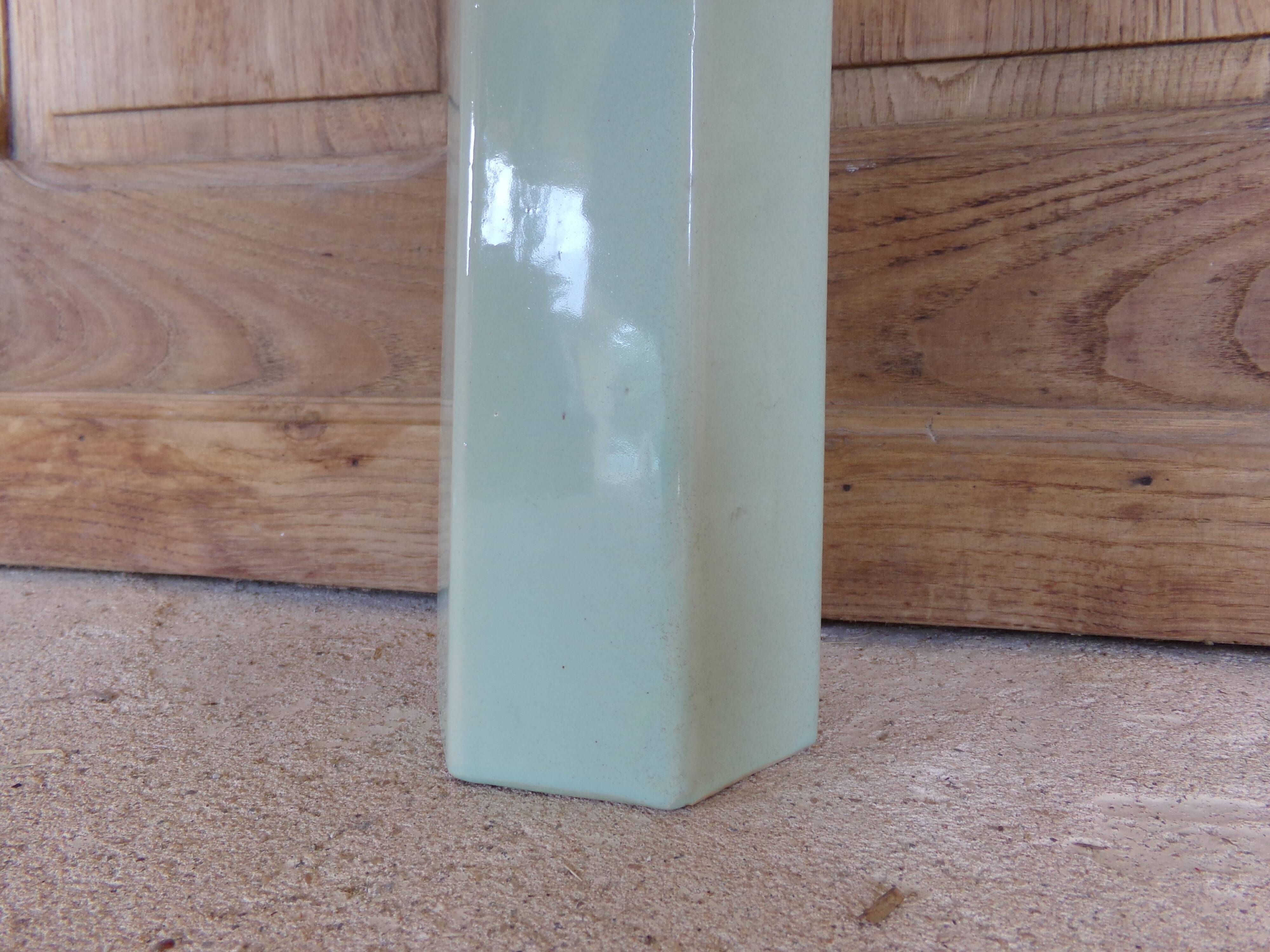 Green glazed sandstone bottle