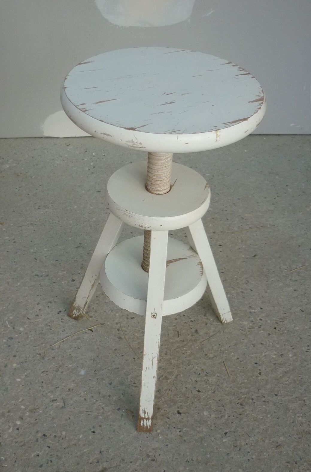 Wooden white screw stool