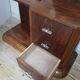 Art Deco dresser, solid walnut, veneer, 3 drawers, mirror.