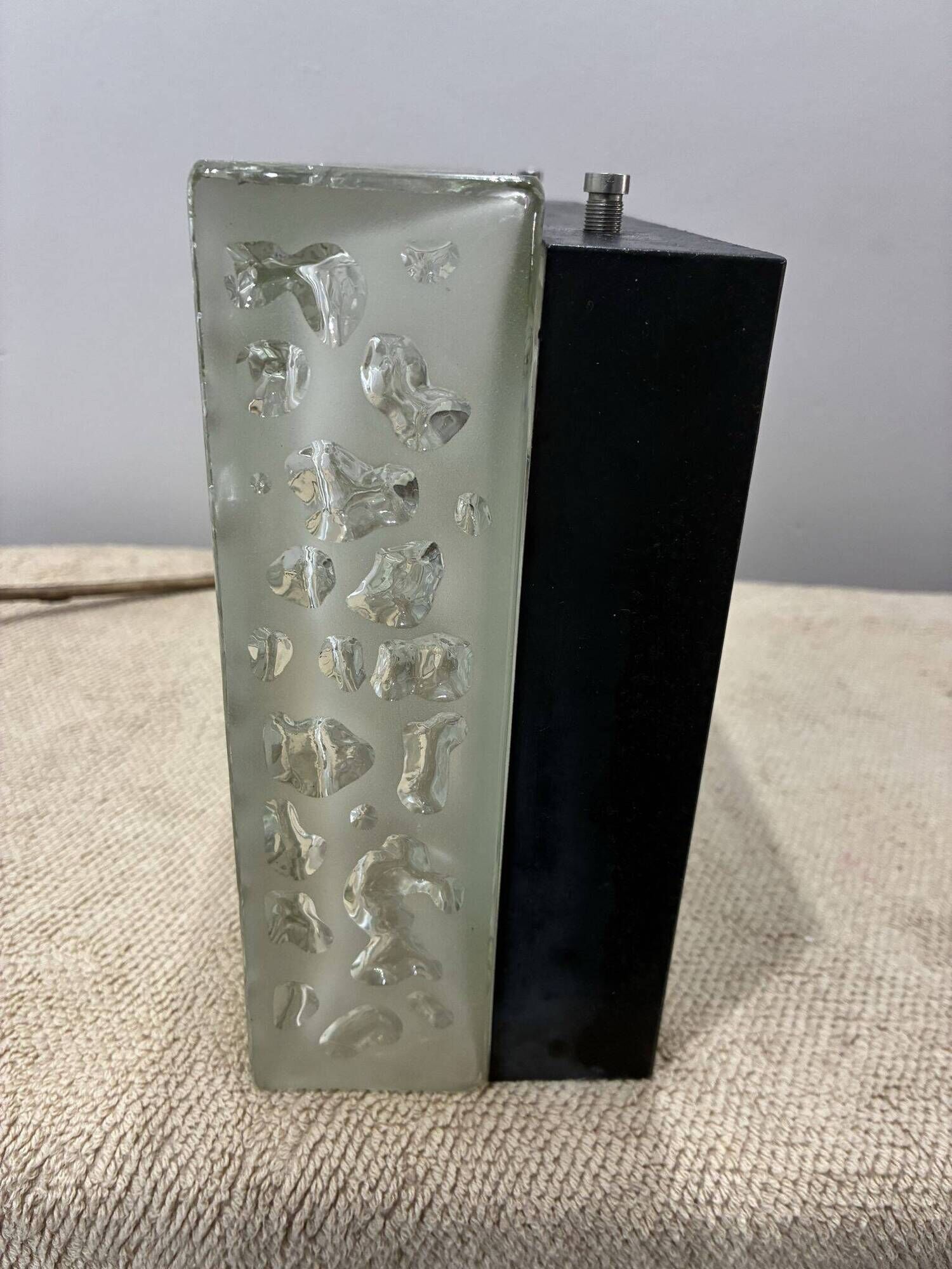 BEGA brutalist wall or ceiling light, pressed glass, 1960s-70s