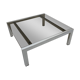 Vintage square coffee table chrome structure and smoked glass top