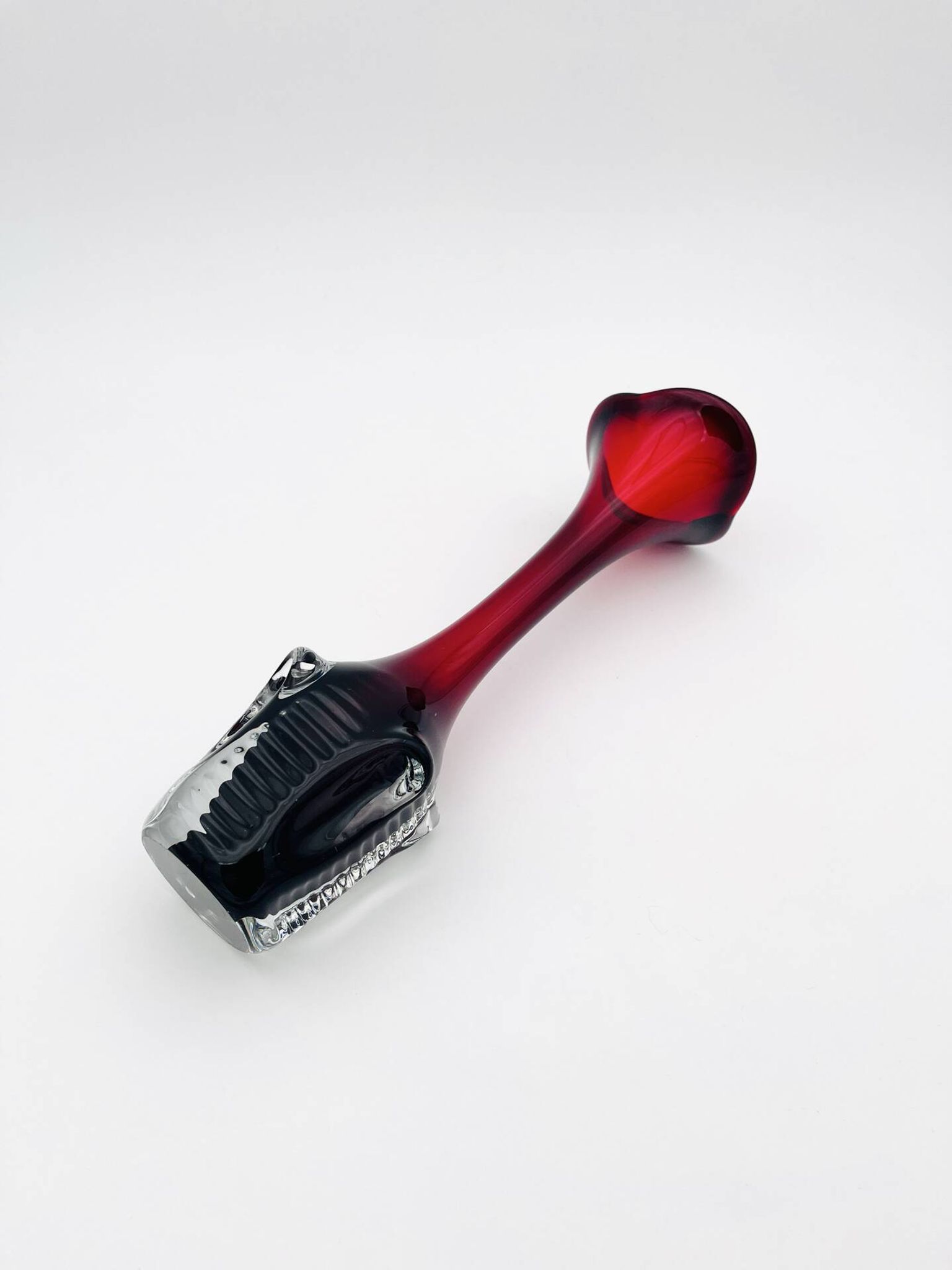 Vase Bo Borgström Åseda Glassworks Jack in the Pulpit Red 31cm 1960