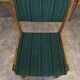 Set of 8 vintage green fabric chairs.