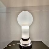 Lampe de table italienne en verre opalin blanc, années 1960