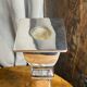 Paire de grands bougeoirs design en aluminium