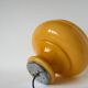 Yellow opaline pendant light with metal arc, Design, 1970