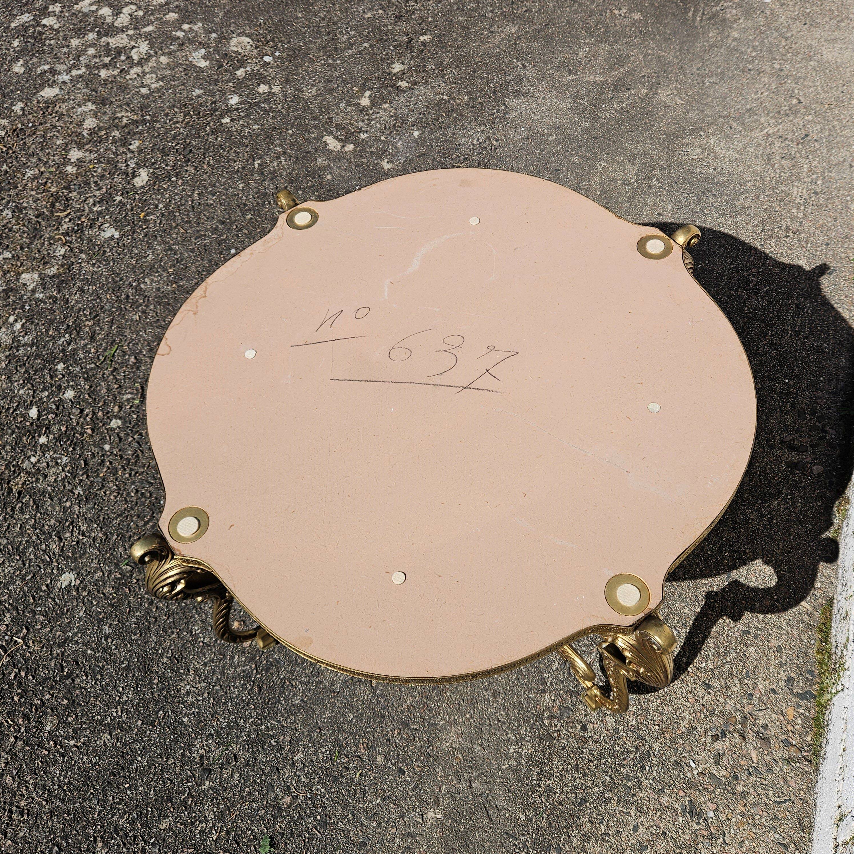 French Vintage Onyx Marble Bronze Coffee Table Style Louis XV 60s