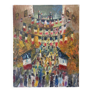 Art nouveau symbolisme tardif circa 1930/50 signature illisible ? symboliste