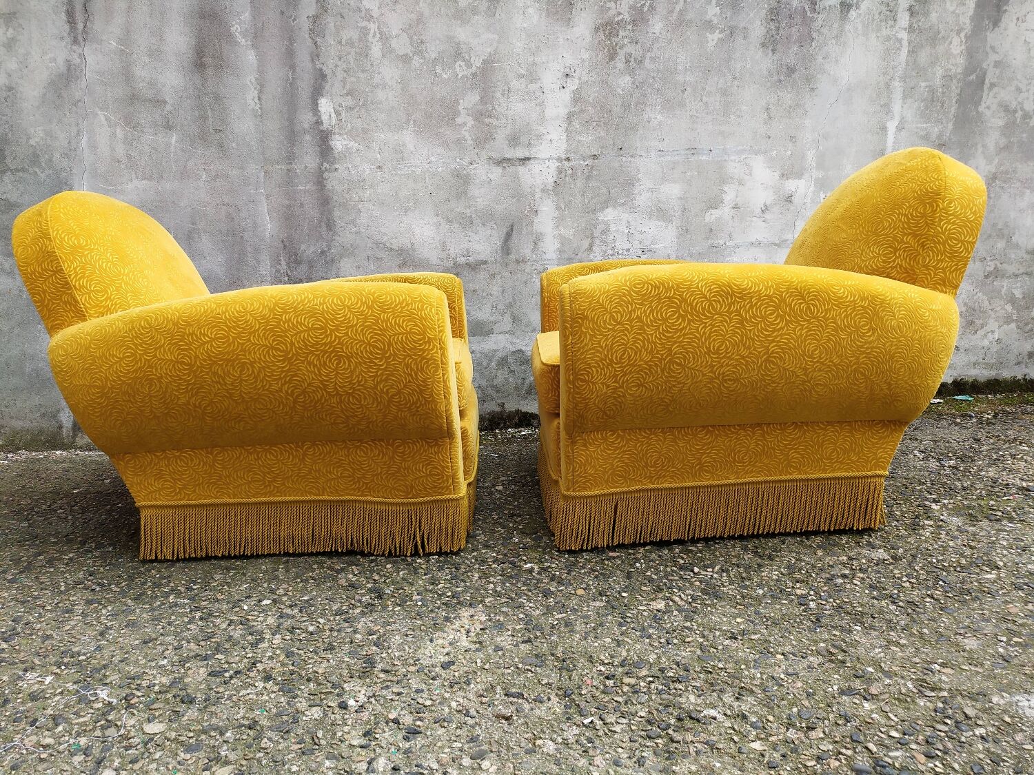 Pair of mustard club chairs