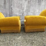 Pair of mustard club chairs