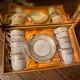 6 cups and saucers porcelain Bacary
