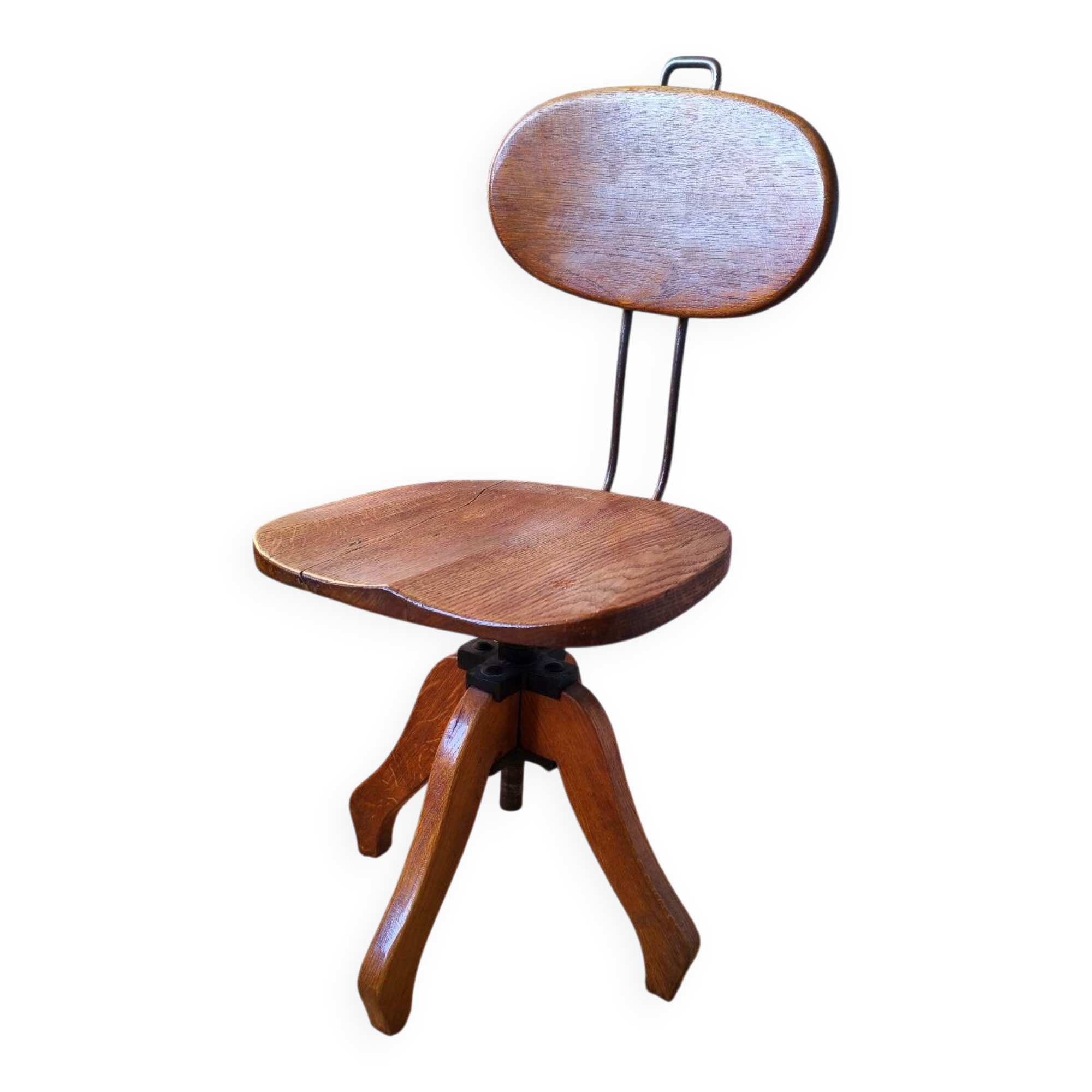 Wood and metal office chair