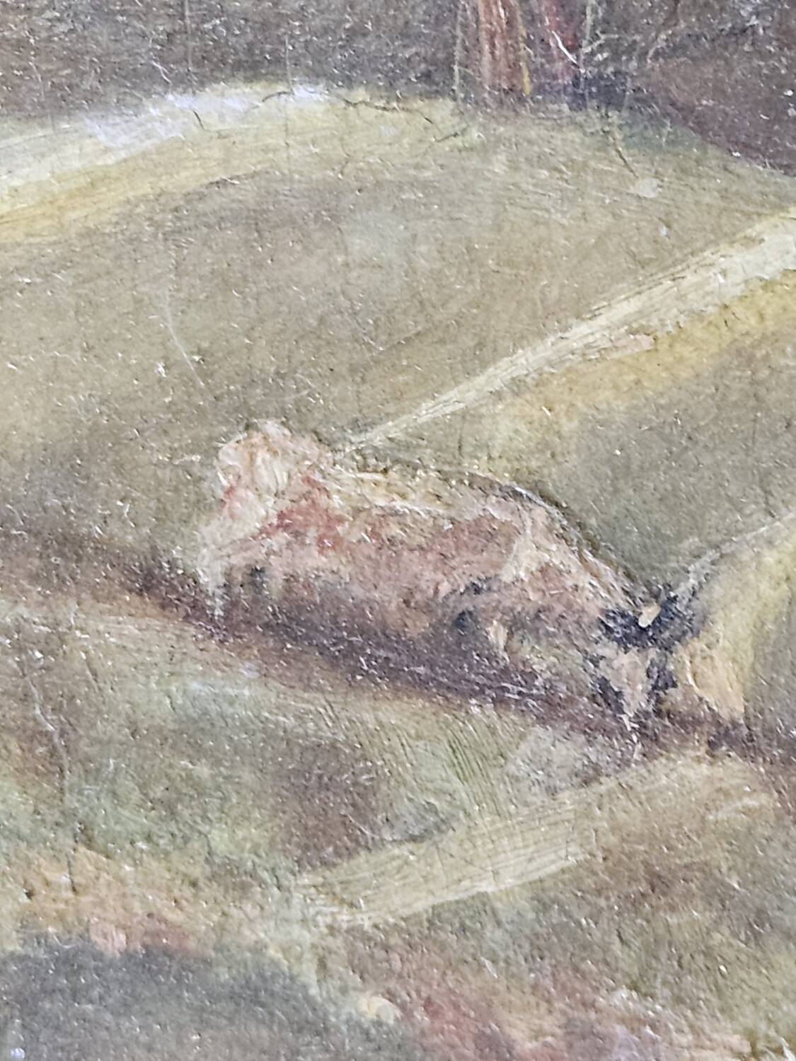 Painting on cardboard (Barbizon) Landscape