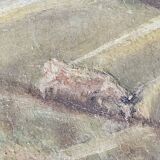Painting on cardboard (Barbizon) Landscape