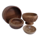 four vintage solid wood bowls
