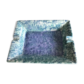 Modernist porcelain ashtray laure japy rectangular shades blue / green