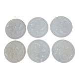 6 white oyster plates in Saint St Amand earthenware slip France