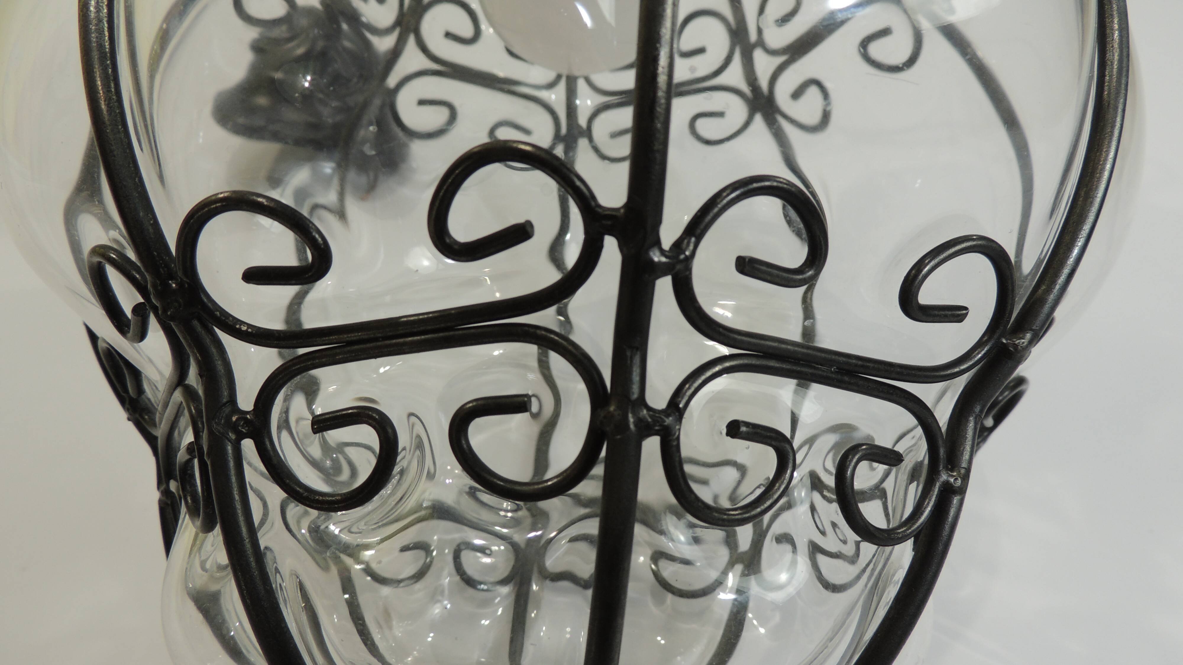 Vintage blown glass lantern suspension in Venetian style, evoking the