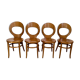4 chaises bistrot Baumann modèle Mouette en bois courbé