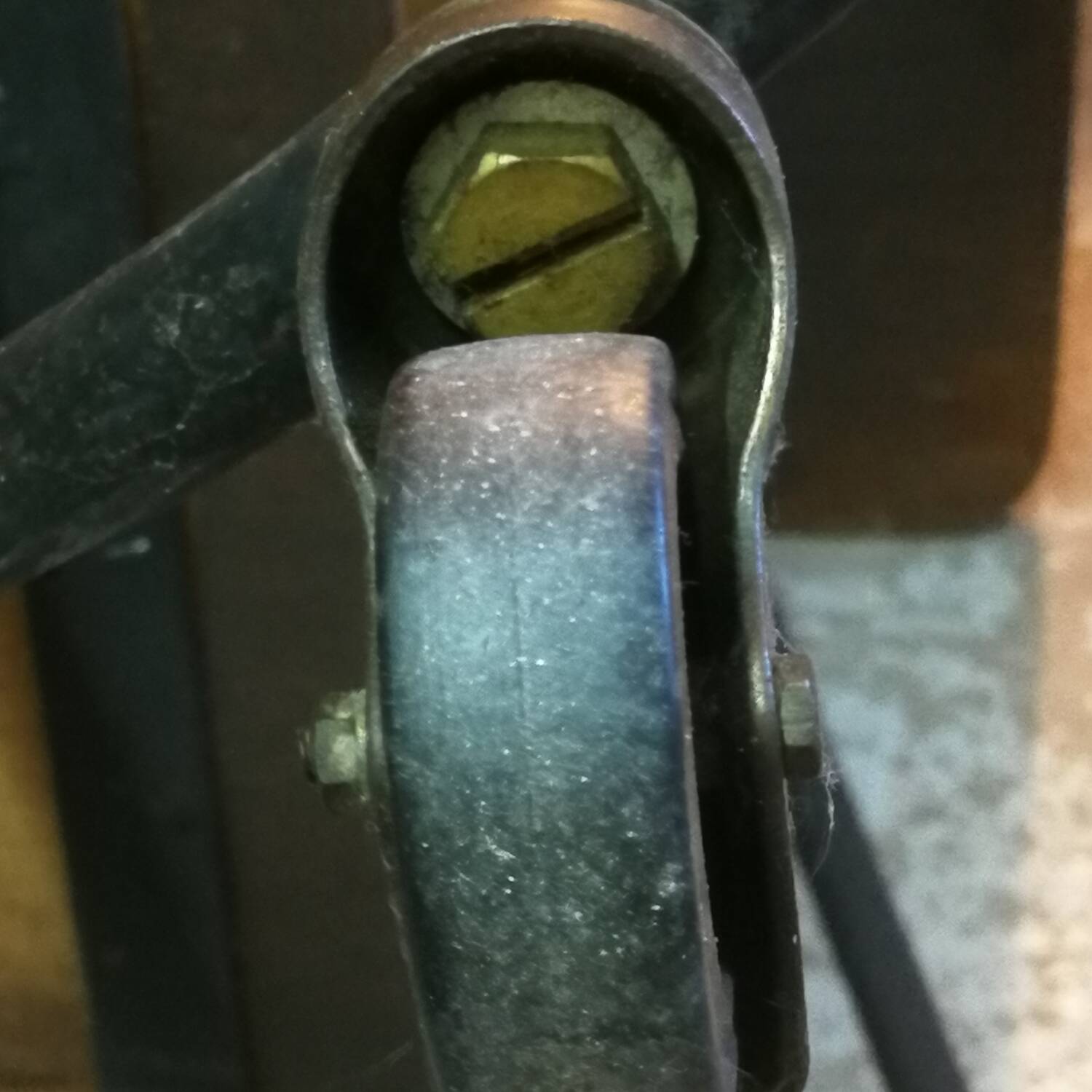 Vintage 50s trolley on wheels in tube and wooden top