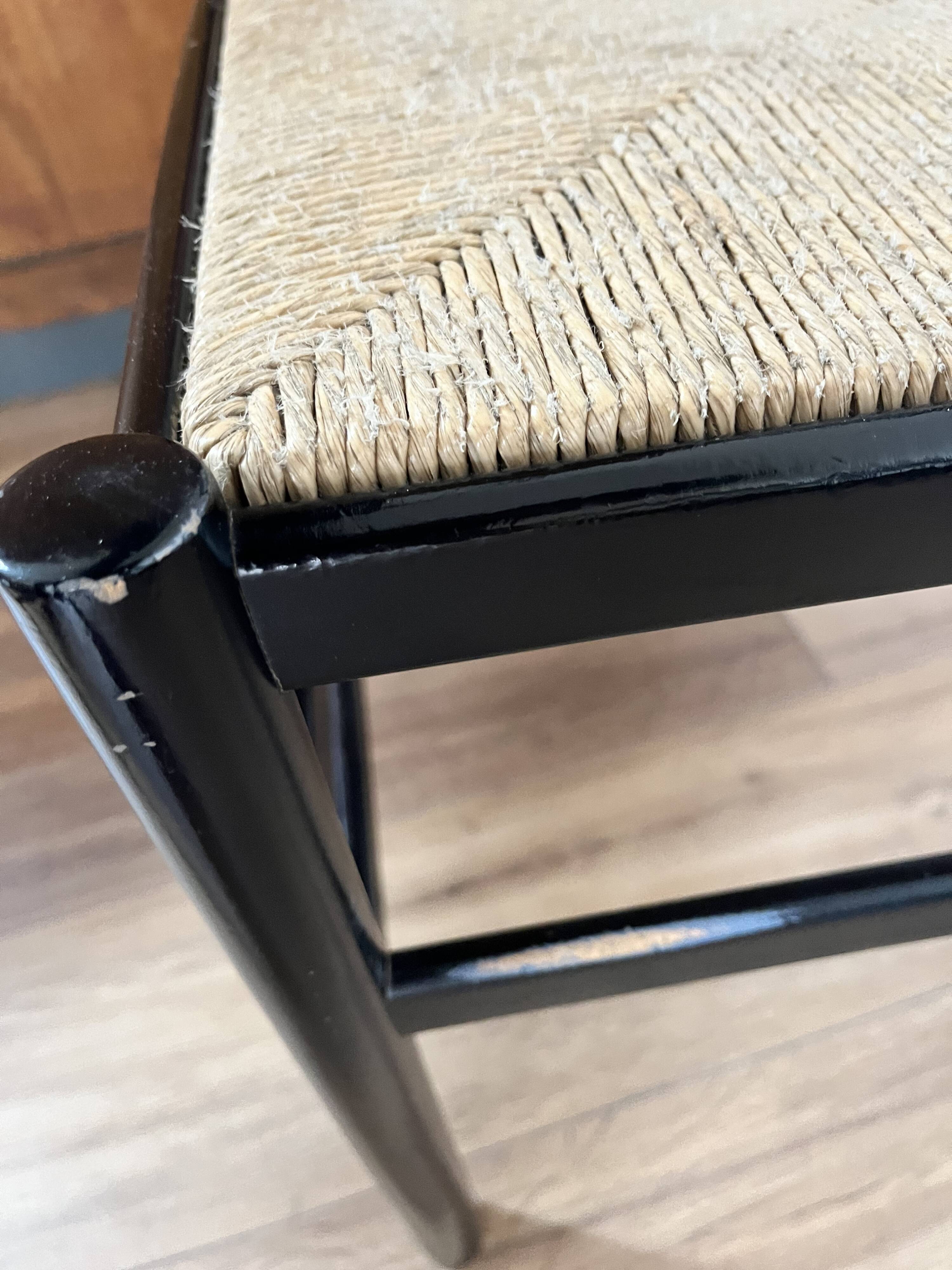 Set of 4 Italian black chairs 1970s