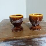 Flamed ceramic egg cups
