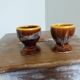 Flamed ceramic egg cups