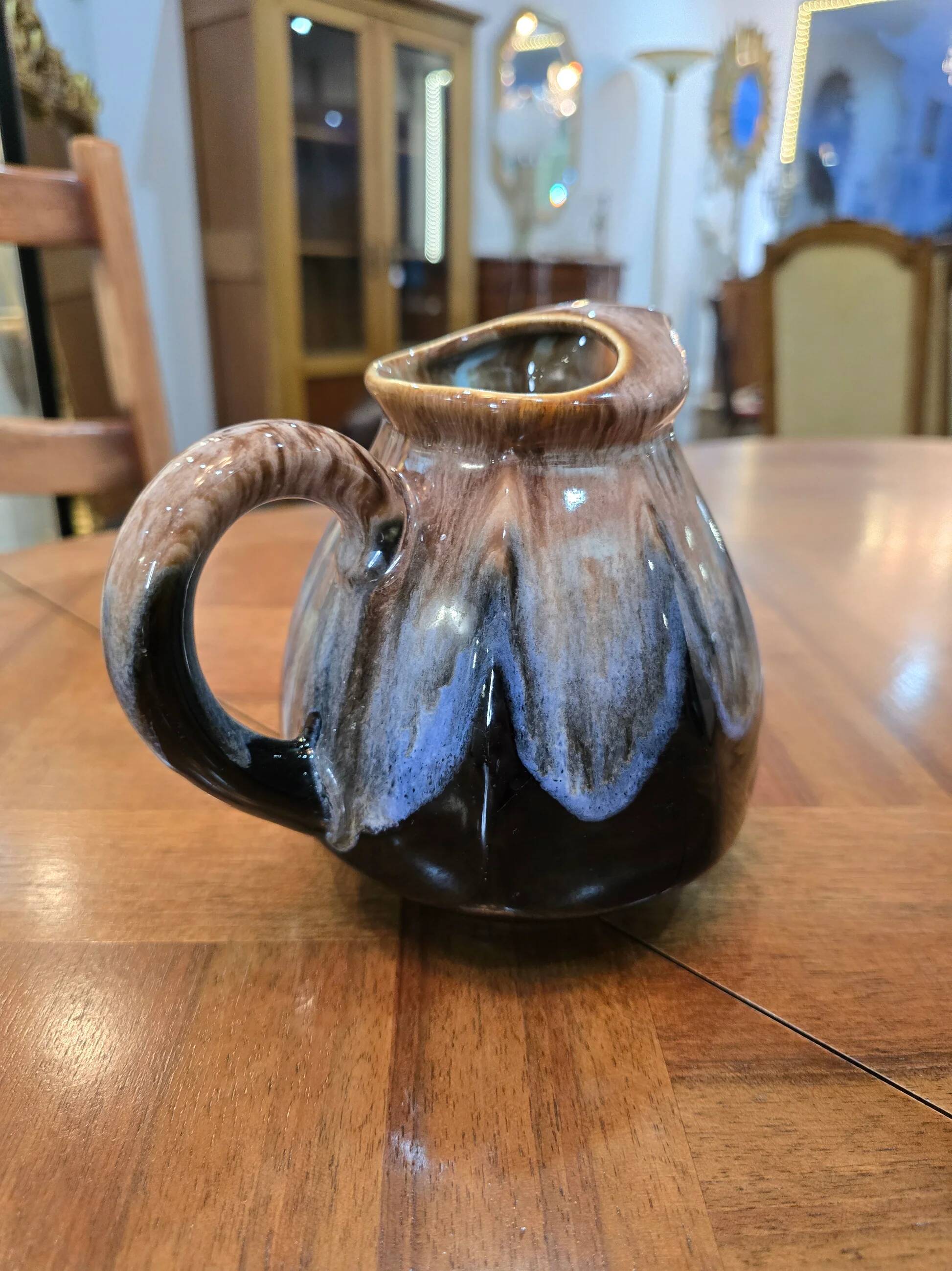 Glazed stoneware jug with spout – Decorative ceramics, France, 1970s