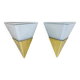 Set of 2 Limburg Glashütte brass and glass wall lamps sconce , 1970s