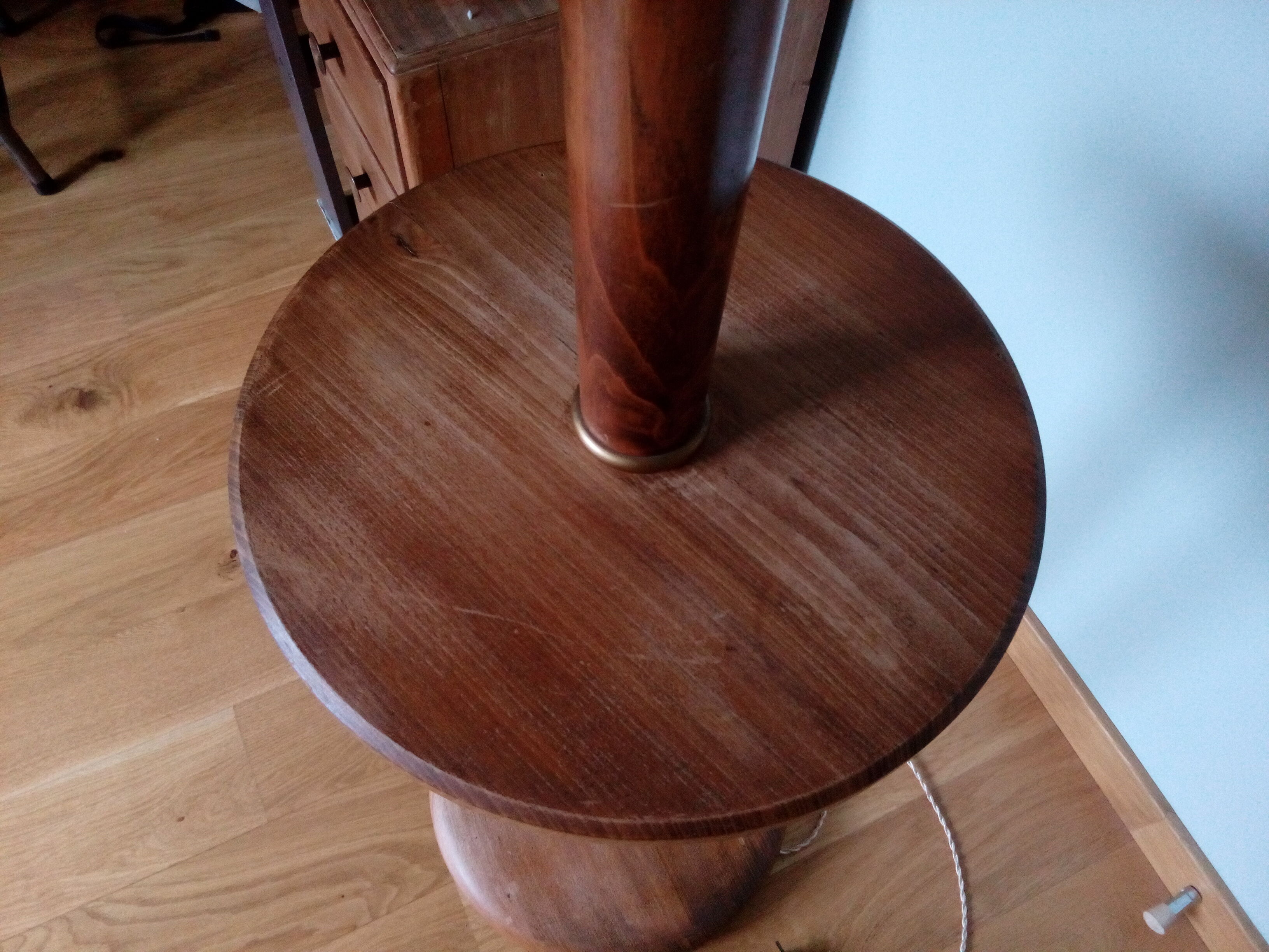 Art Deco lamppost with tablet, wooden