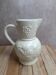 Vintage ivory earthenware jug – relief fruits