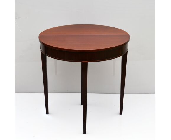 Antique Half Moon Mahogany Console Openable Round Table Selency Antique Half Moon Mahogany Console, Vintage Half Round Table