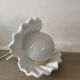 Lampe  coquillage céramique et opaline 70´s